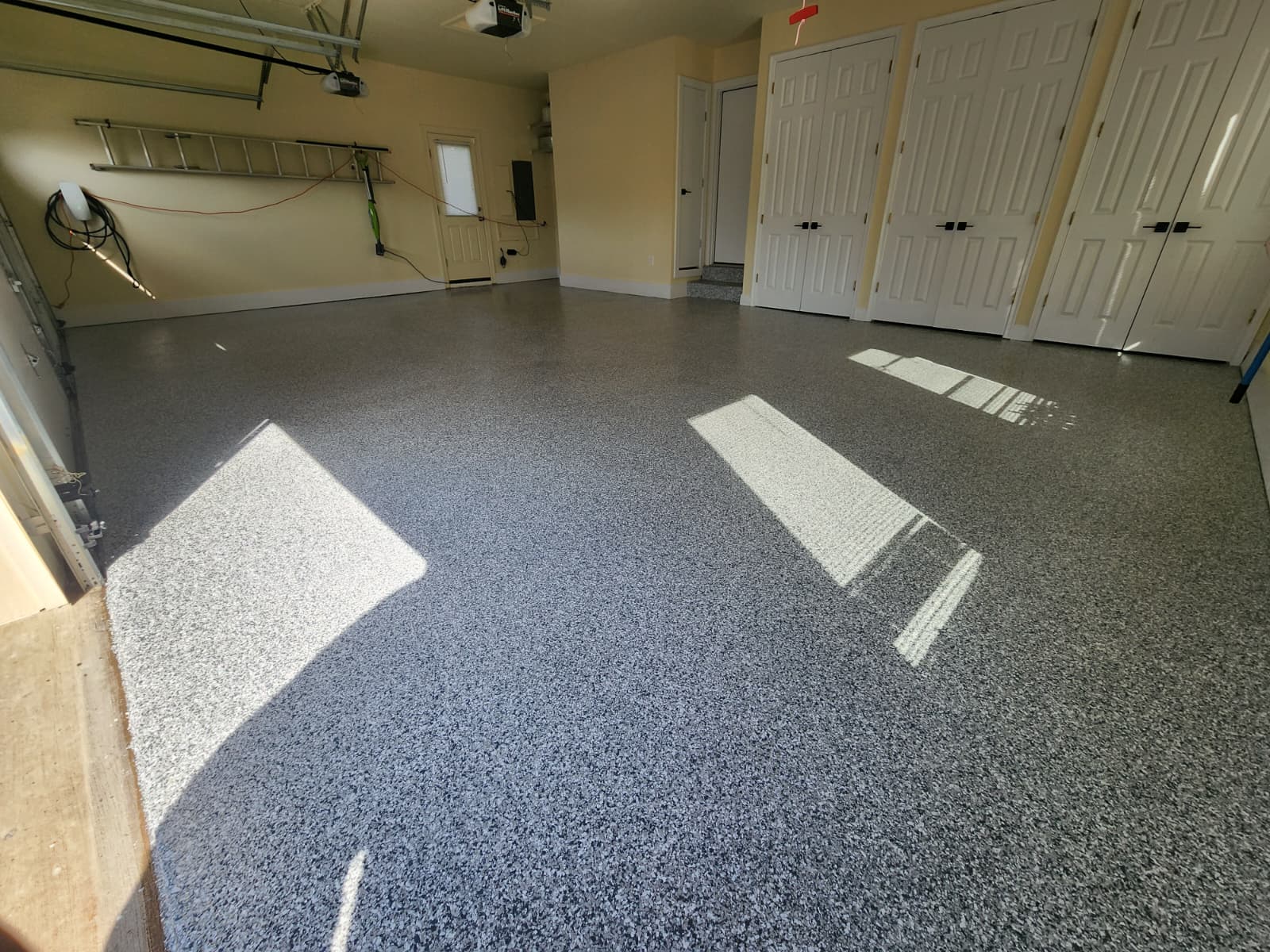 Garage floor after epoxy installation