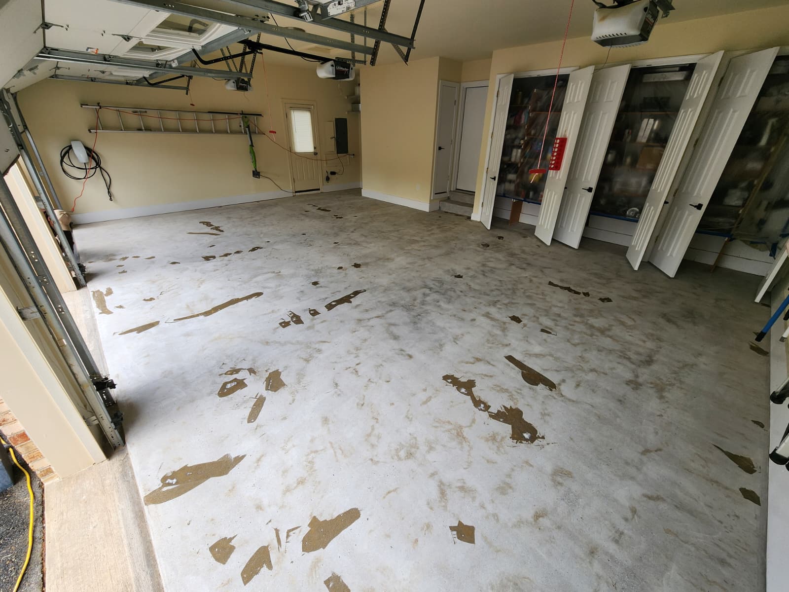 Garage floor before epoxy coating